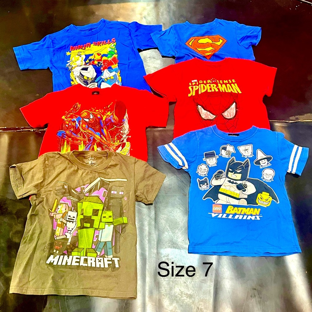 Boys character tees lot of 6